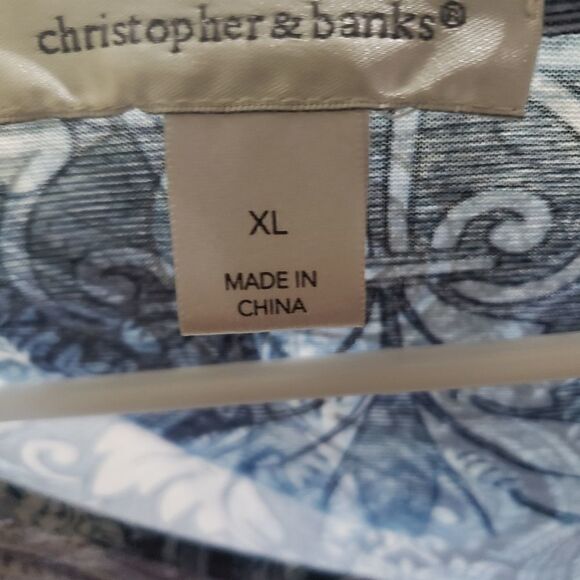 Christopher & Banks Woman's Lace Top Embellished Metallic - Picture 11 of 13